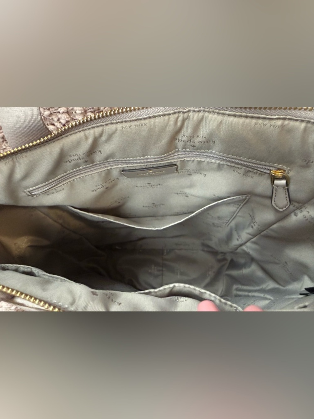 Kate Spade Greige Quilted Backpack - Picture 12 of 15